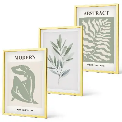 Billedsæt til soveværelset med Matisse akvarel i boho design