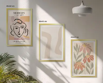 Billedsæt til soveværelset med moderne abstrakt kvinde-motiv