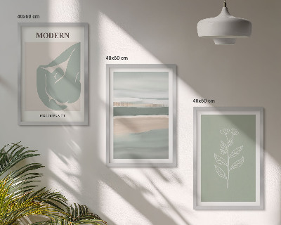 Billedvæg inspiration Abstrakte pastelfarvede planteformer