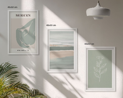 Billedvæg inspiration Abstrakte pastelfarvede planteformer