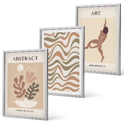 Triptykon billeder med ramme Matisse boho abstrakte mønstre