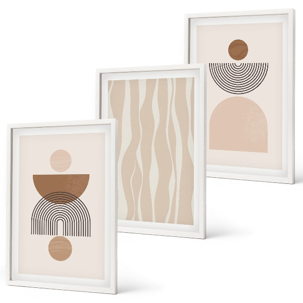 Billedvæg inspiration Abstrakte former brun beige