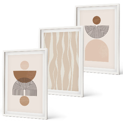 Billedvæg inspiration Abstrakte former brun beige