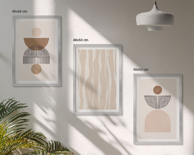 Billedvæg inspiration Abstrakte former brun beige