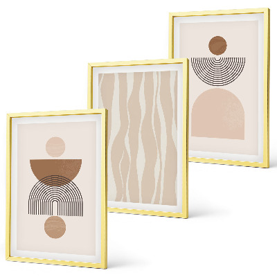 Billedvæg inspiration Abstrakte former brun beige