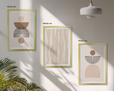 Billedvæg inspiration Abstrakte former brun beige