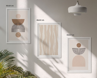 Billedvæg inspiration Abstrakte former brun beige