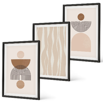 Billedvæg inspiration Abstrakte former brun beige