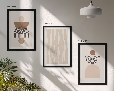 Billedvæg inspiration Abstrakte former brun beige