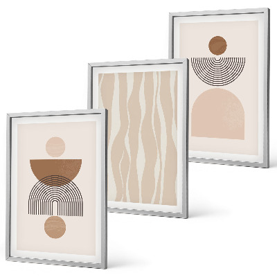 Billedvæg inspiration Abstrakte former brun beige