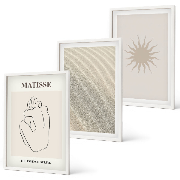 Billedvæg inspiration Minimalistisk sandlinje sol