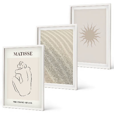 Billedvæg inspiration Minimalistisk sandlinje sol