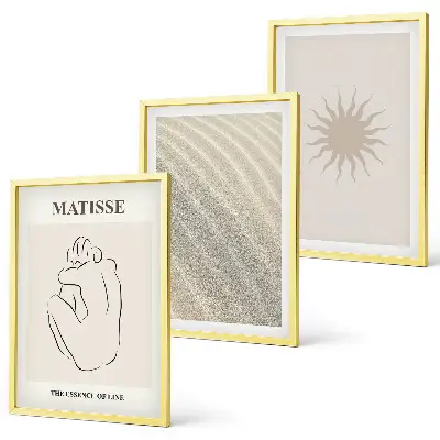 Billedvæg med sandlinje sol minimalistisk