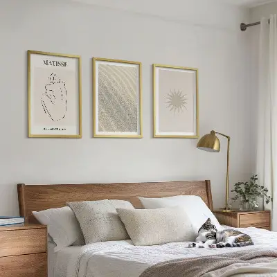 Billedvæg med sandlinje sol minimalistisk