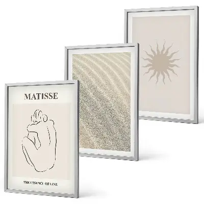 Billedvæg med sandlinje sol minimalistisk