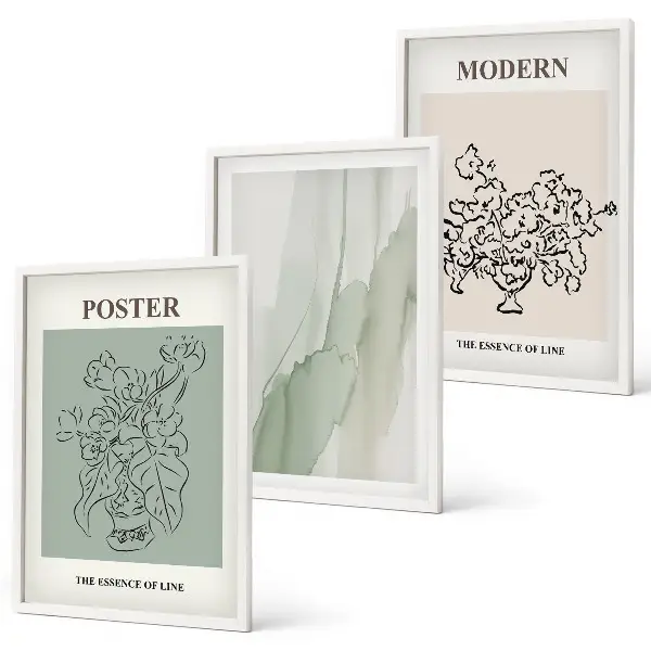 Billedsæt til soveværelset motiver af blomster i en moderne vase
