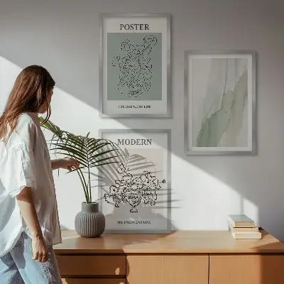 Billedsæt til soveværelset motiver af blomster i en moderne vase