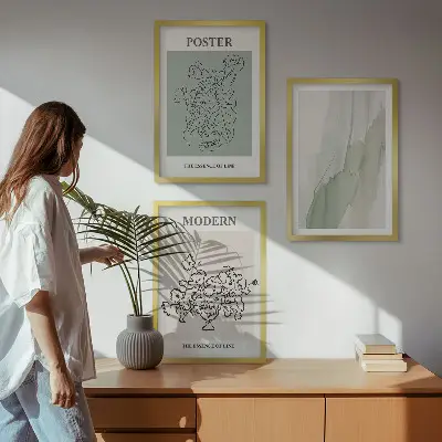 Billedsæt til soveværelset motiver af blomster i en moderne vase