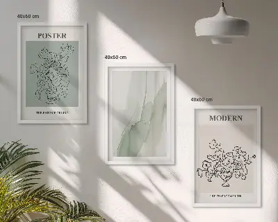 Billedsæt til soveværelset motiver af blomster i en moderne vase