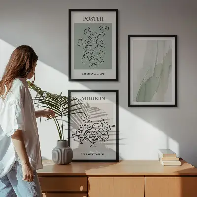 Billedsæt til soveværelset motiver af blomster i en moderne vase