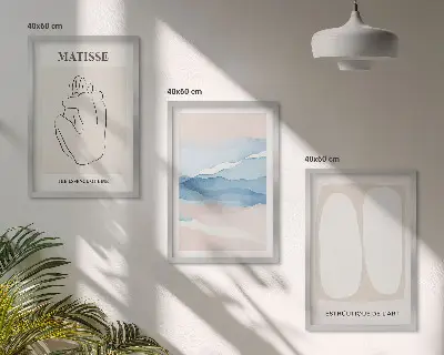 Billedsæt til soveværelset med abstrakte Matisse-former