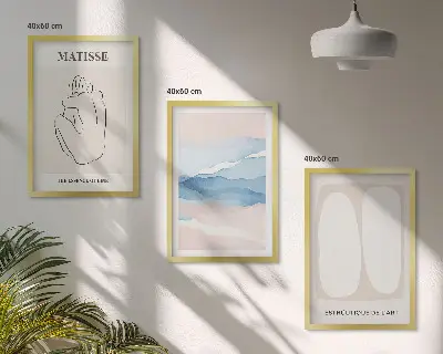 Billedsæt til soveværelset med abstrakte Matisse-former