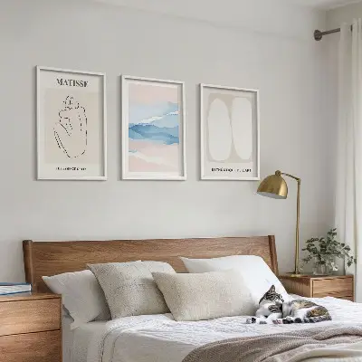 Billedsæt til soveværelset med abstrakte Matisse-former