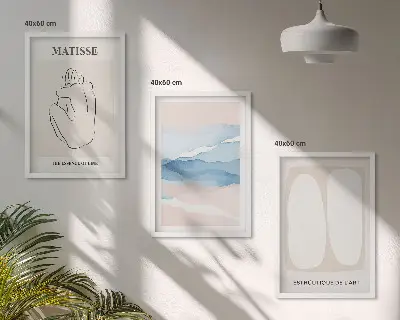 Billedsæt til soveværelset med abstrakte Matisse-former