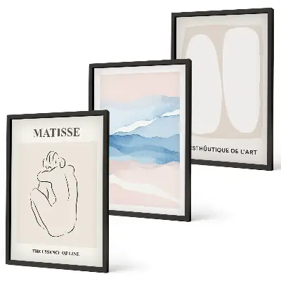 Billedsæt til soveværelset med abstrakte Matisse-former