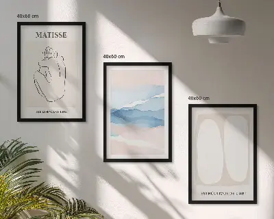 Billedsæt til soveværelset med abstrakte Matisse-former