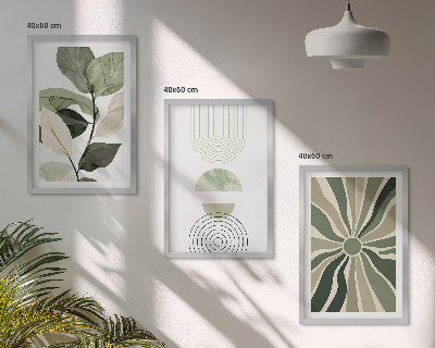 Billedvæg inspiration Plantemotiver, geometri, grønt