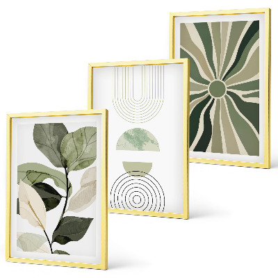 Billedvæg inspiration Plantemotiver, geometri, grønt