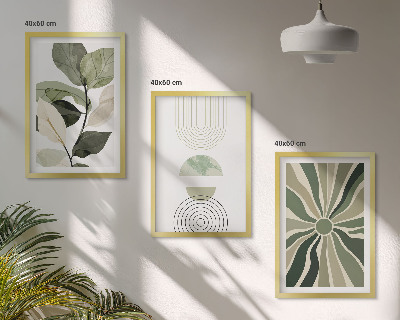 Billedvæg inspiration Plantemotiver, geometri, grønt