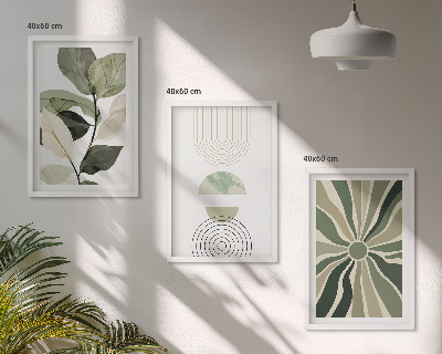 Billedvæg inspiration Plantemotiver, geometri, grønt