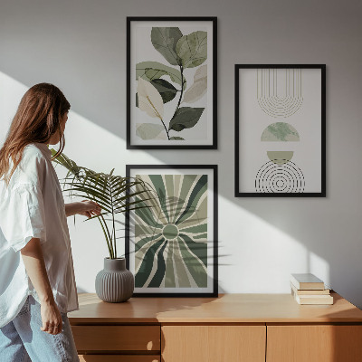 Billedvæg inspiration Plantemotiver, geometri, grønt
