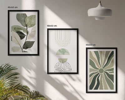 Billedvæg inspiration Plantemotiver, geometri, grønt