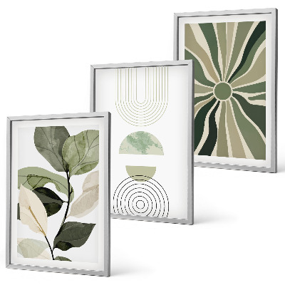 Billedvæg inspiration Plantemotiver, geometri, grønt