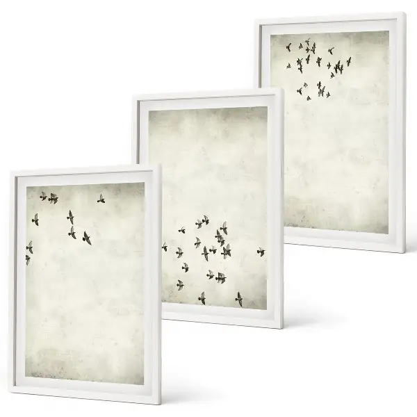 Minimalistisk fuglemaleri inspiration til billedvæg