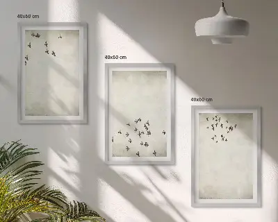 Minimalistisk fuglemaleri inspiration til billedvæg