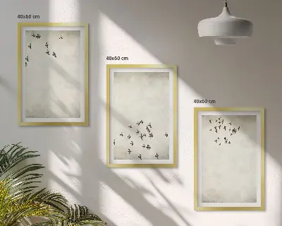 Minimalistisk fuglemaleri inspiration til billedvæg