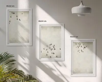 Minimalistisk fuglemaleri inspiration til billedvæg