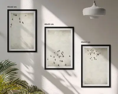 Minimalistisk fuglemaleri inspiration til billedvæg
