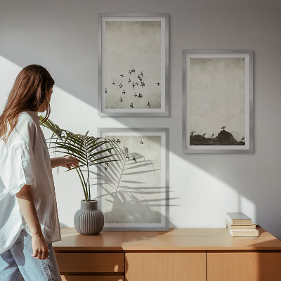 Billedsæt til soveværelset Fugle i flugt i minimalistisk stil