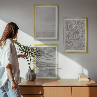 Triptykon billeder med ramme Moderne minimalistiske teksturer