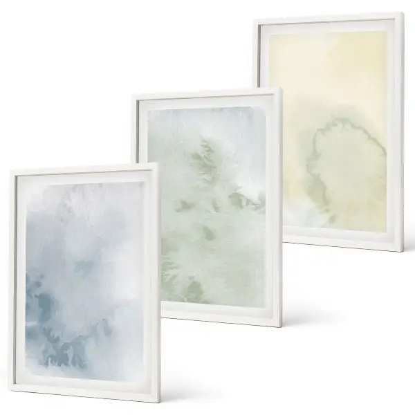 Billedvæg med pastel akvareller inspirationssæt med tryk på lærred