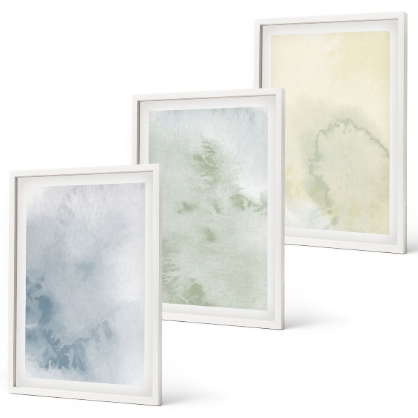 Billedvæg inspiration Pastel akvareller på lærred