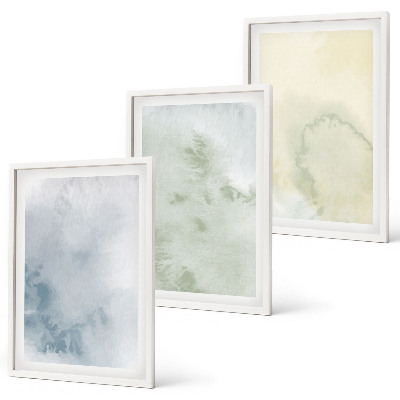 Billedvæg inspiration Pastel akvareller på lærred