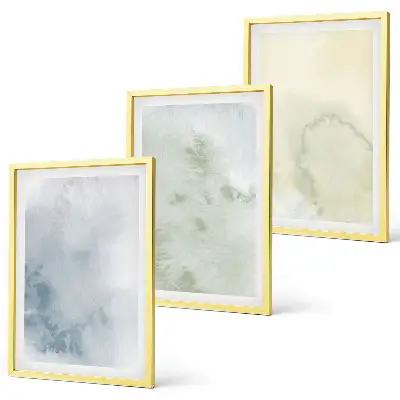 Billedvæg med pastel akvareller inspirationssæt med tryk på lærred