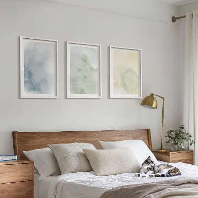 Billedvæg inspiration Pastel akvareller på lærred