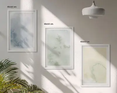 Billedvæg med pastel akvareller inspirationssæt med tryk på lærred